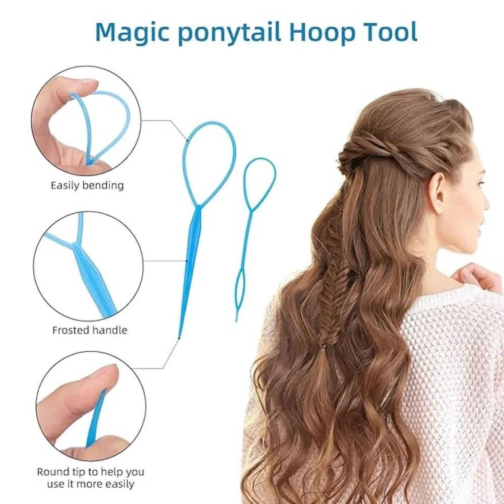 New 1200Pcs Colorful Elastic Hair Rubber Bands with Hair Braiding Tools
